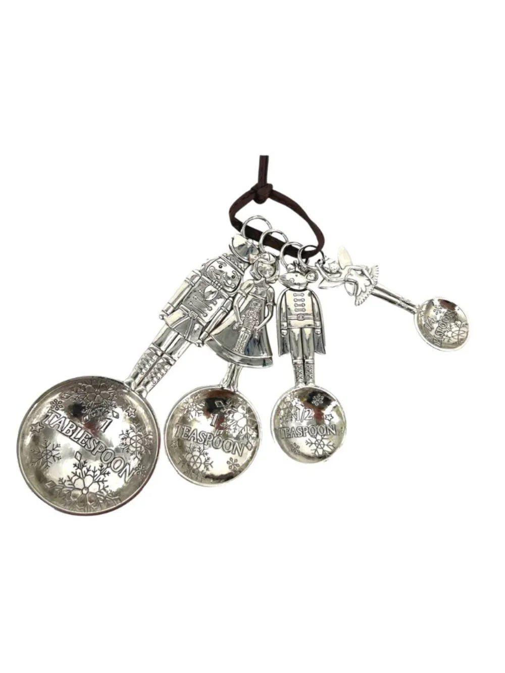 Ganz Christmas Nutcracker-Themed Measuring Spoons Set Snowflake Engraved